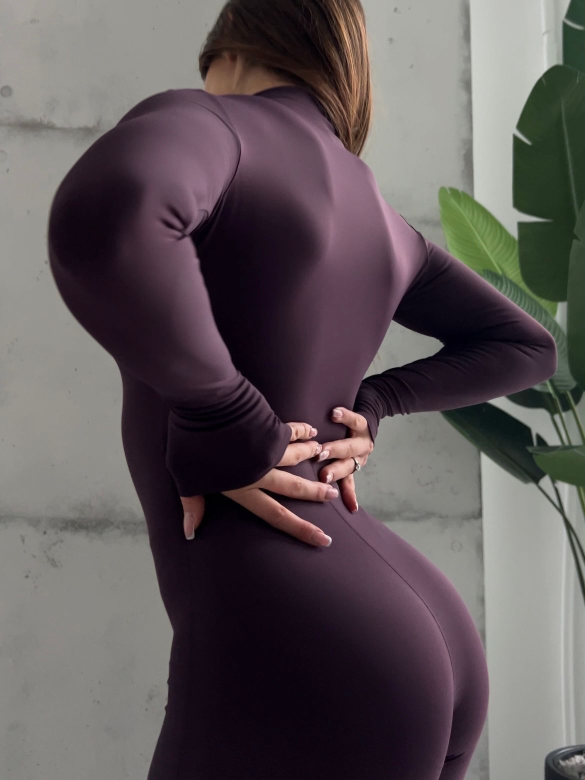 Гладкий комбінезон на флісі Leggings Body Crop top model 63 Navy (синій) - S KOMB-63-NAVY-S фото