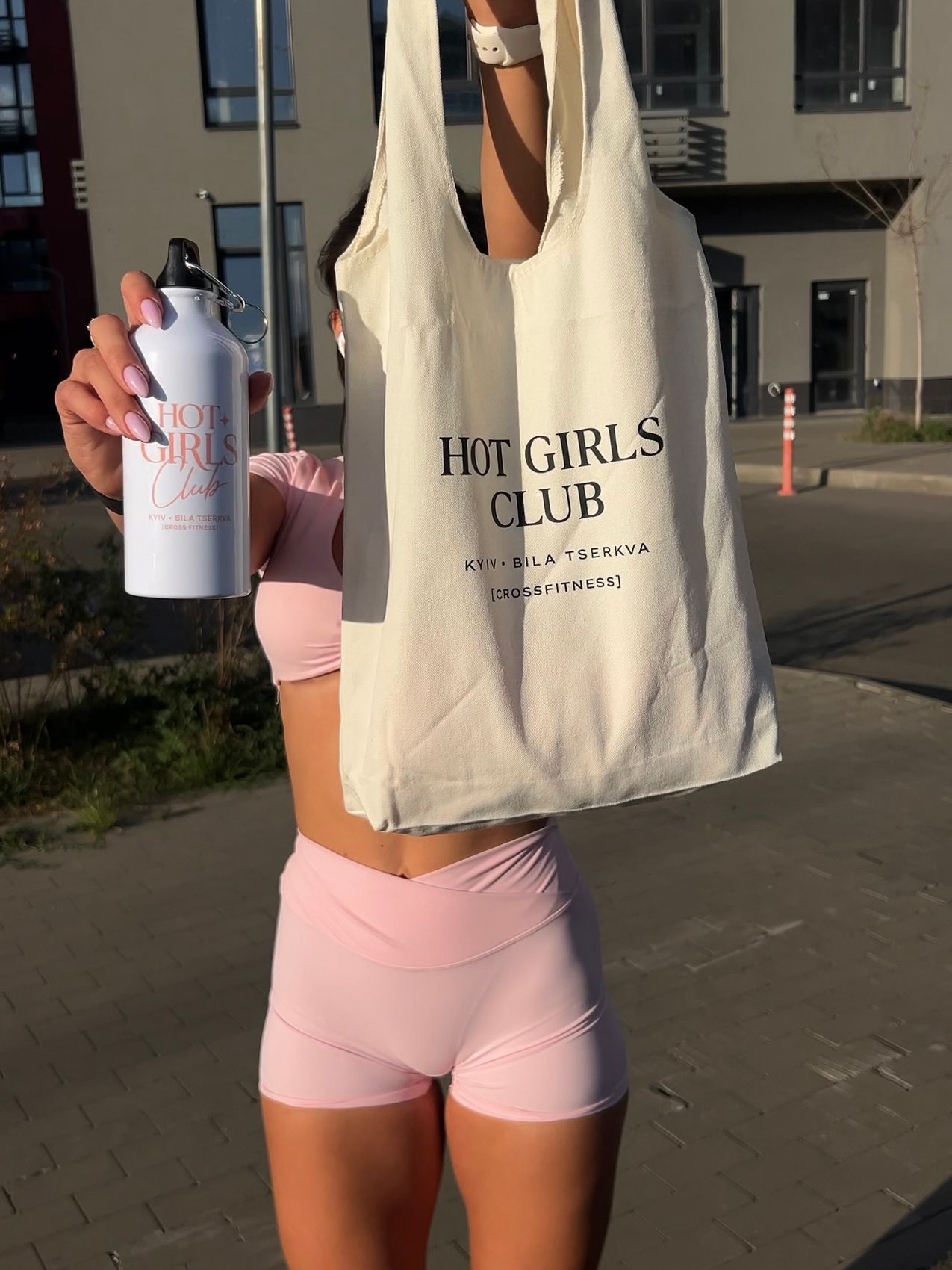 Брендований шопер CROSS FITNESS SHOP-BEIG фото