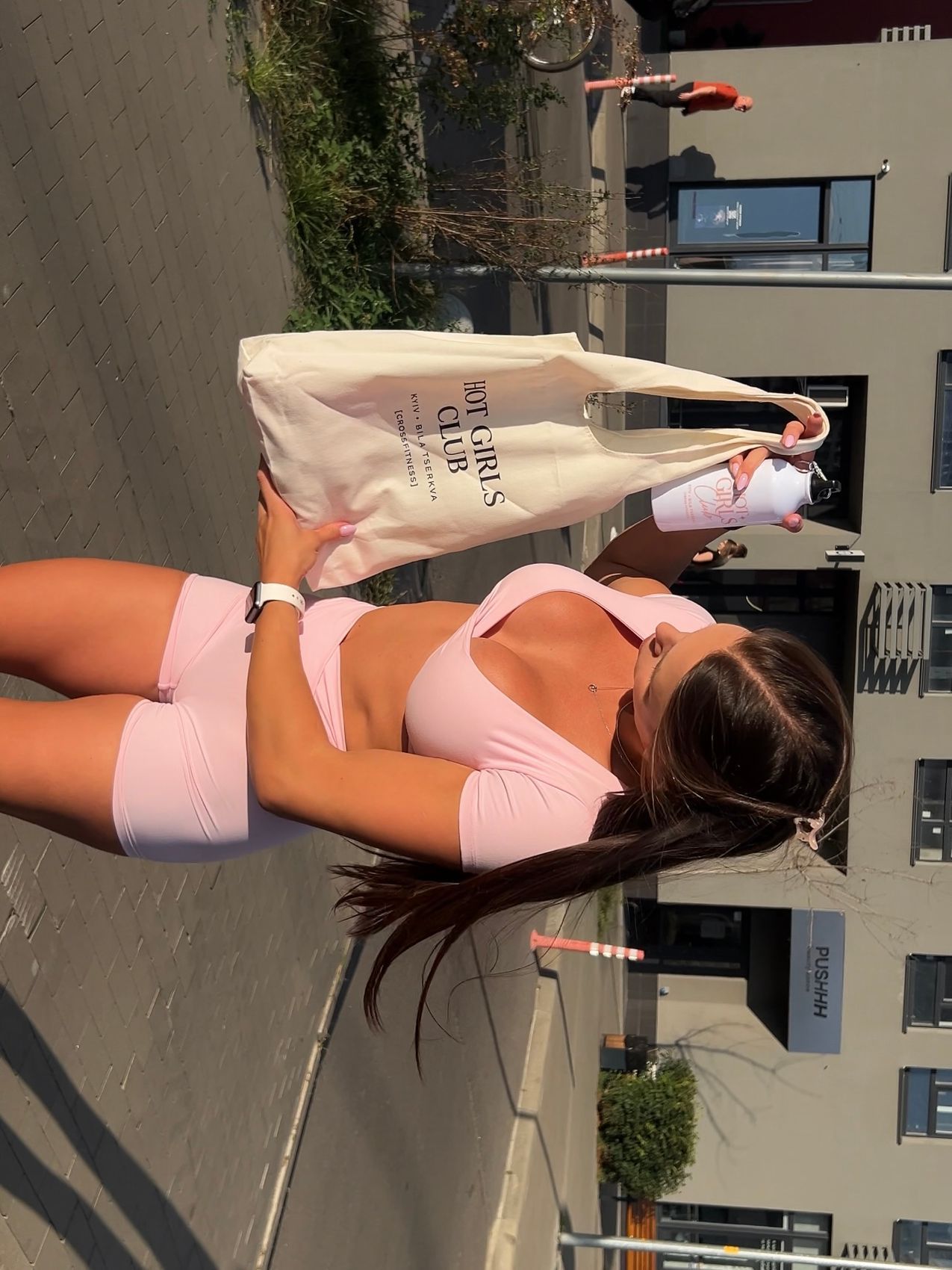 Брендований шопер CROSS FITNESS SHOP-BEIG фото