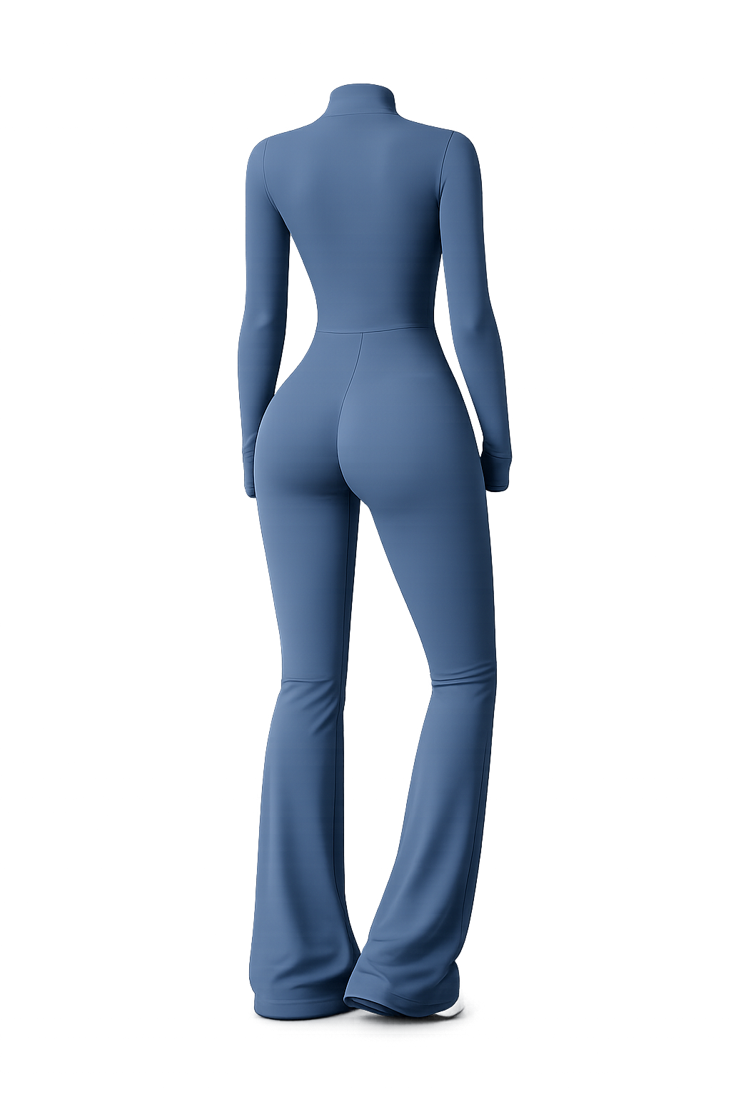 Гладкий комбінезон-кльош Leggings Body Crop top model 158 Denim (темно-синій) - S KOMB-158-DENIM-S фото