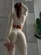 Жіночий комплект Crop top + leggings Skin model 152 Crema (слонова кістка) - S KOMP-152-CREMA-S фото 4