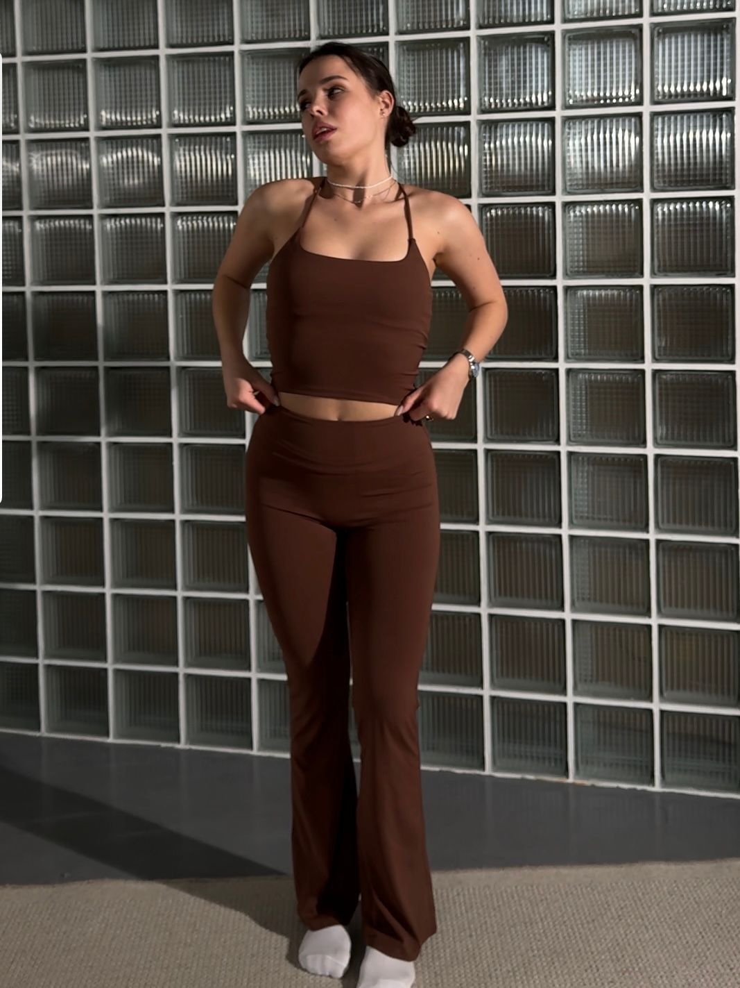 Жіноча майка Canotta Premium model 125 Chocolate (коричневий) - S MIKE-125-CHOCO-S фото