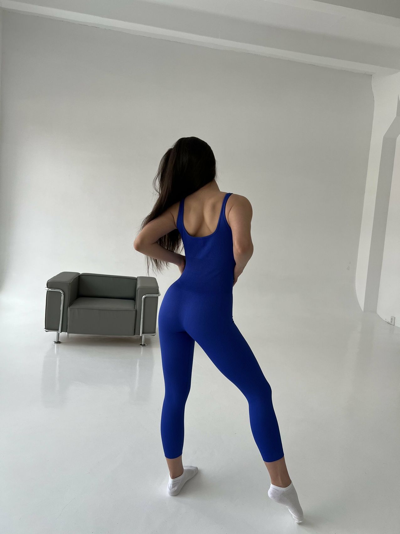 Безшовний комбінезон лосини Cannota Rib Flower blue (синій) - S COMBLE-FLOW/BL-S фото
