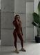 Гладкий комбінезон Leggings Body Crop Top Skin model 151 Chocolate (коричневий) - S KOMB-151-CHOCO-S фото 1