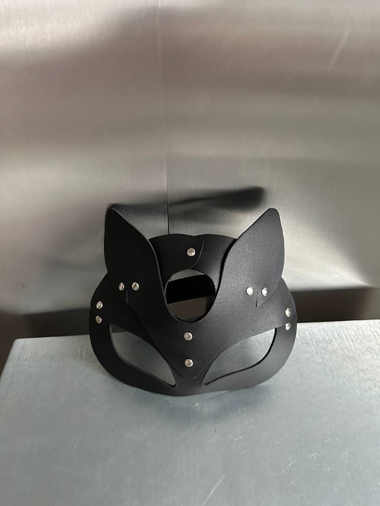 Маска кішки чорна шкіряна ACC-MASK-CAT-BL фото