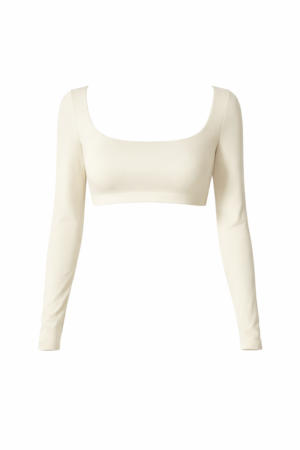 Короткий кроп топ Crop Top Premium model 73 Crema (слонова кістка) - M TOP-73-CREAM-M фото