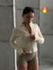 Спортивний Кроп топ на щільному флісі Crop Top Flecce model 155 Crema (слонова кістка) - S KROP-155-CREMA-S фото 1
