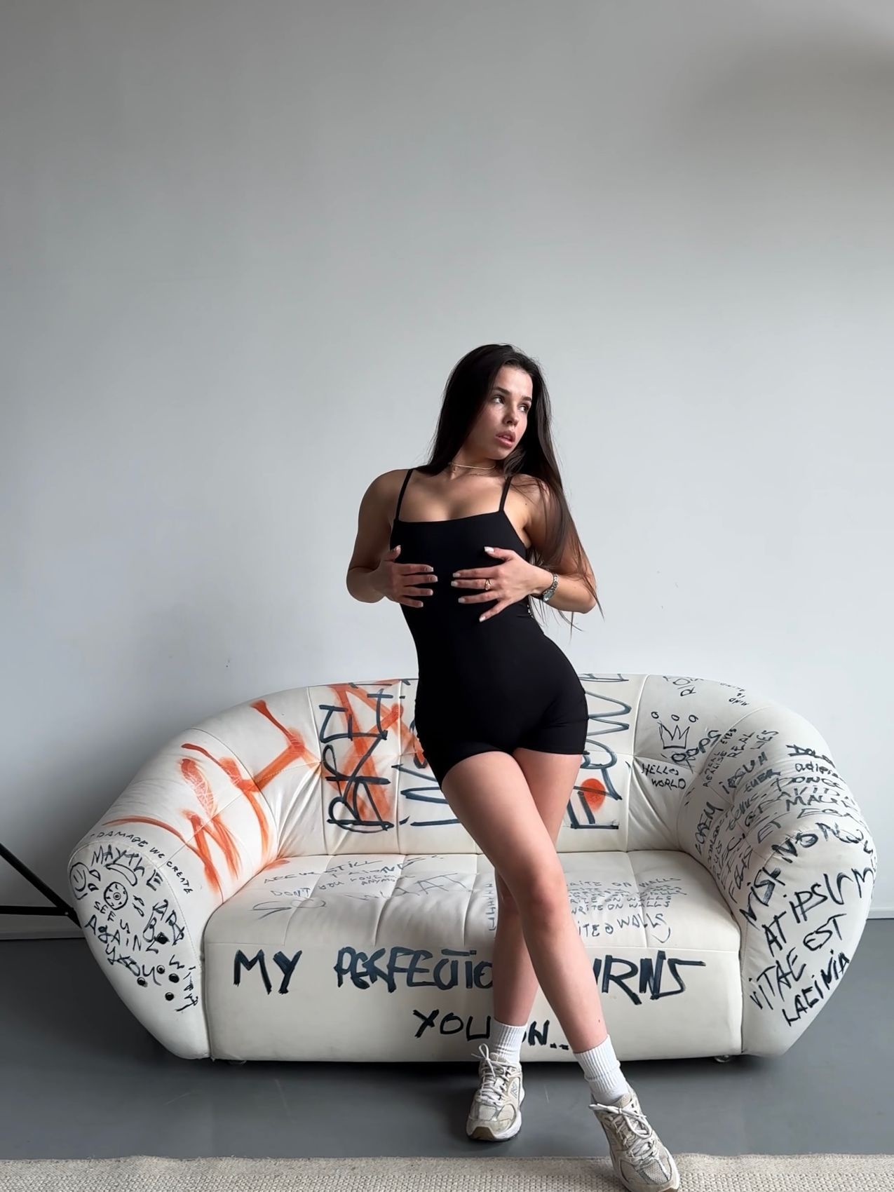 Гладкий комбінезон Shorts Body Canotta model 86 Nero (чорний) - S GL-COMB86-NERO-S фото