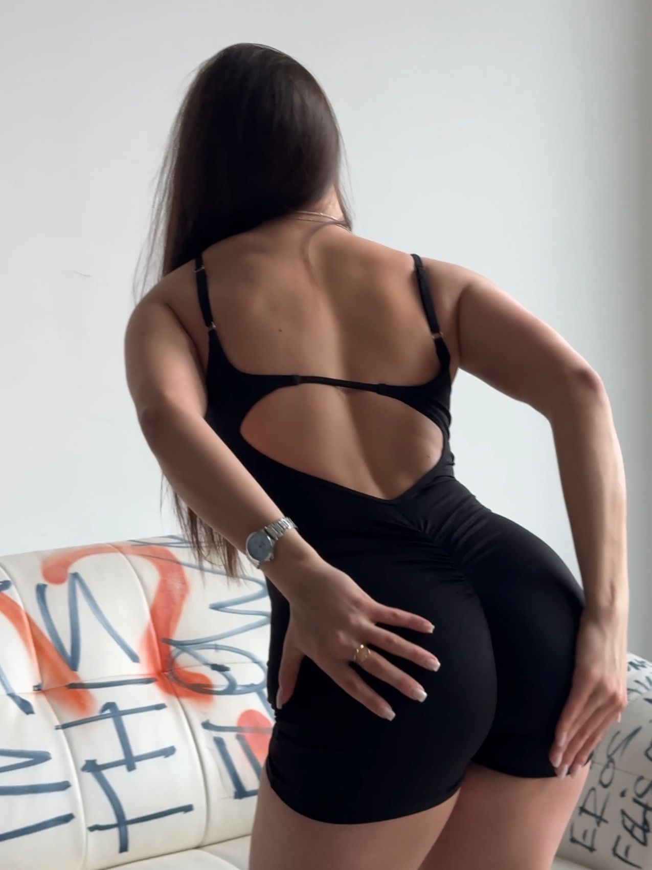 Гладкий комбінезон Shorts Body Canotta model 86 Nero (чорний) - S GL-COMB86-NERO-S фото