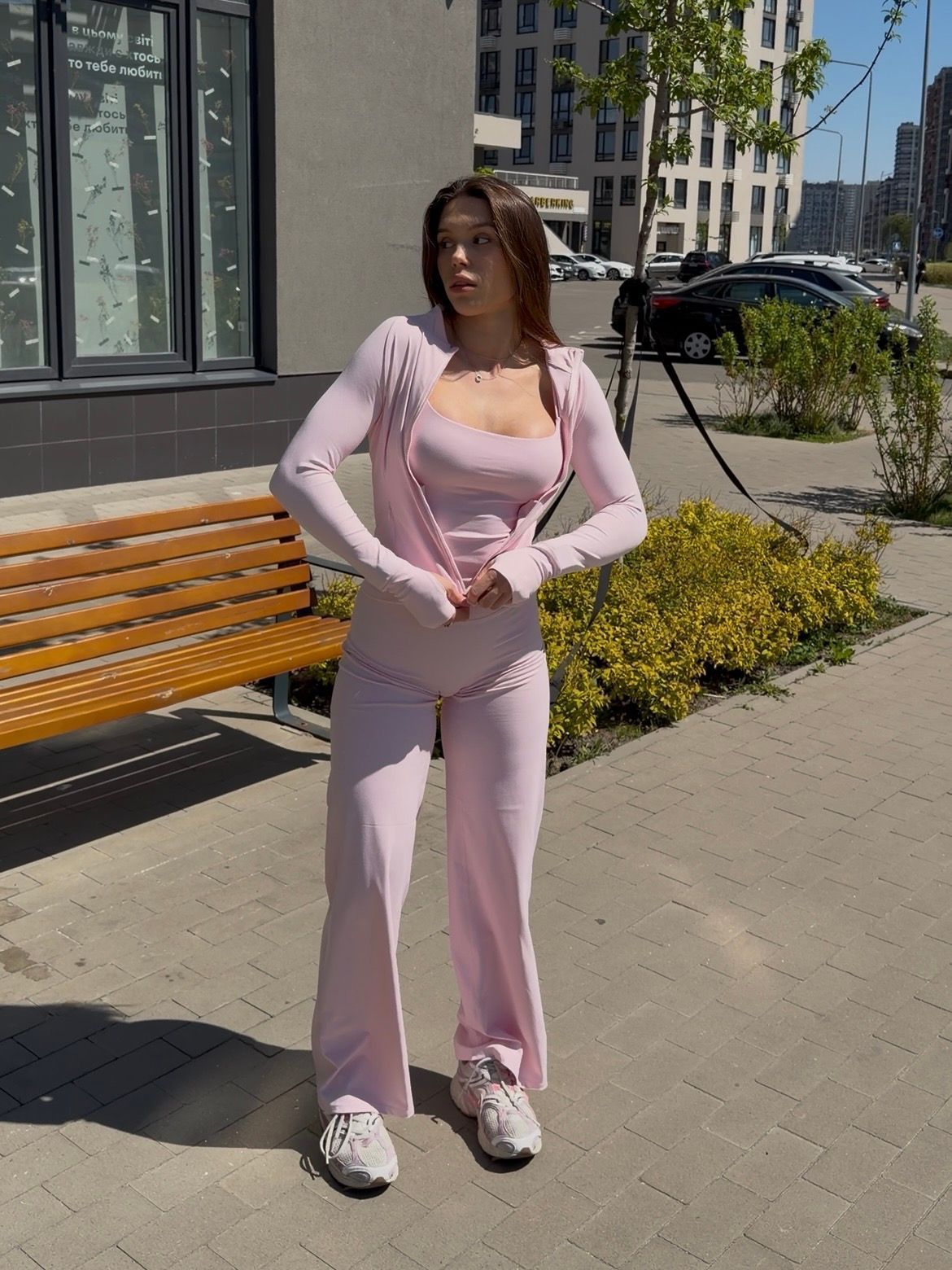 Жіноча спортивна кофта Crop top Calm Fit model 182 Blossom (рожевий) - S TSH-182-BLOSS-S фото