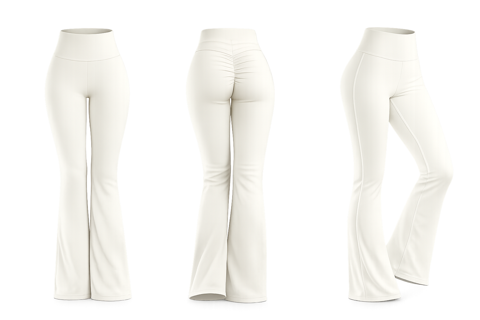 Жіночі легінси-кльош Leggings Premium model 94 Crema (слонова кістка) - M LEG-KLESH-94-CREMA-M фото