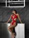 Суцільний переплетений купальник з кільцем, червоний - S SWIM1-RNG-RED-S фото 1