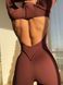 Гладкий комбінізон Leggings Body Crop Top Skin model 149 Chocolate (коричневий) - S KOMB-149-CHOC-S фото 7
