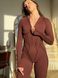 Гладкий комбінізон Leggings Body Crop Top Skin model 149 Chocolate (коричневий) - S KOMB-149-CHOC-S фото 10