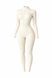 Гладкий комбінезон на флісі Leggings Body Crop top model 63 Crema (слонова кістка) - S KOMB-63-CREMA-S фото 1