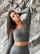 Giulia Crop Top RIB в рубчик з довгим рукавом Poppy seed (сірий) ONE SIZE GLCRTR-PPPSD фото 1