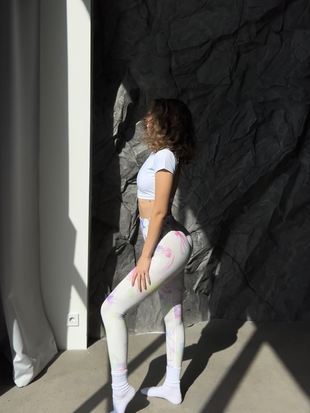Лосини Leggings PUSH-UP Smoke model 50 White purple smoke (білі з фіолетовим димом) - M LGGPSHP-SMKM-WTPRP-M фото